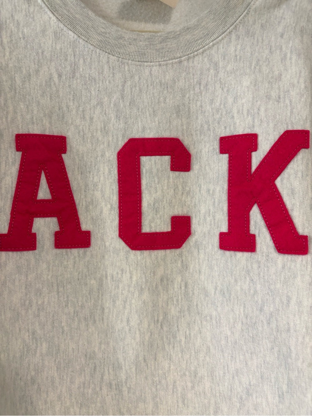 Nantucket ACK Crew-neck Sweatshirt with Hot Pink Letter Appliqué